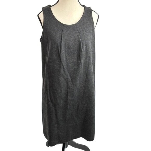 Lands' End Dress Womens Size 8 Gray Sleeveless Shift Knee Length Scoop Neck Work - Picture 1 of 7